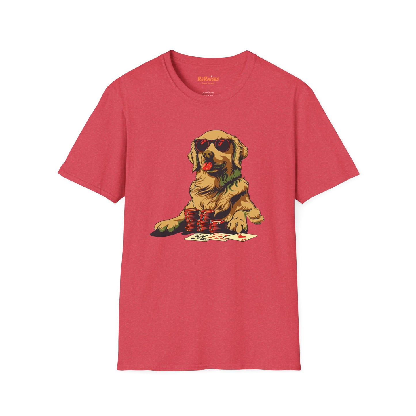 Poker Pooch Graphic Tee - Cool Golden Retriever Poker Shirt