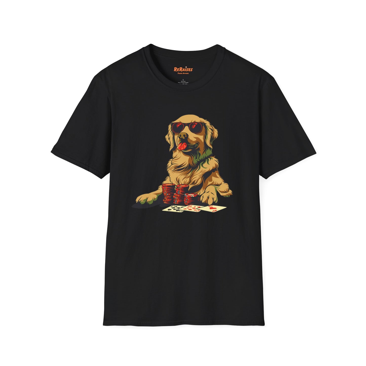 Poker Pooch Graphic Tee - Cool Golden Retriever Poker Shirt